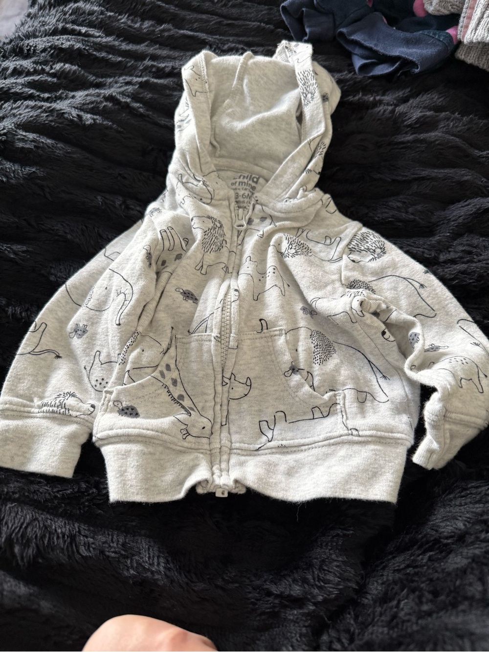 Gray Animal-Print Zip Hoodie Bundle